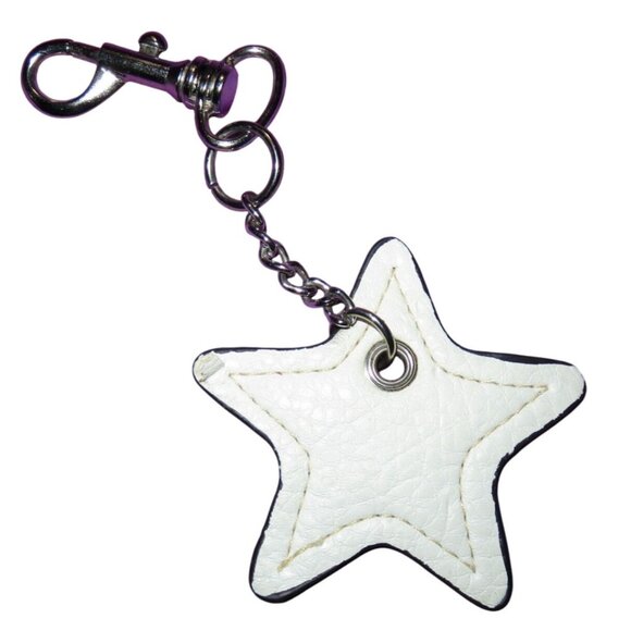 COACH Leather Silver Star Bag Charm Key FOB Keyring Keychain 64298 - Picture 2 of 3
